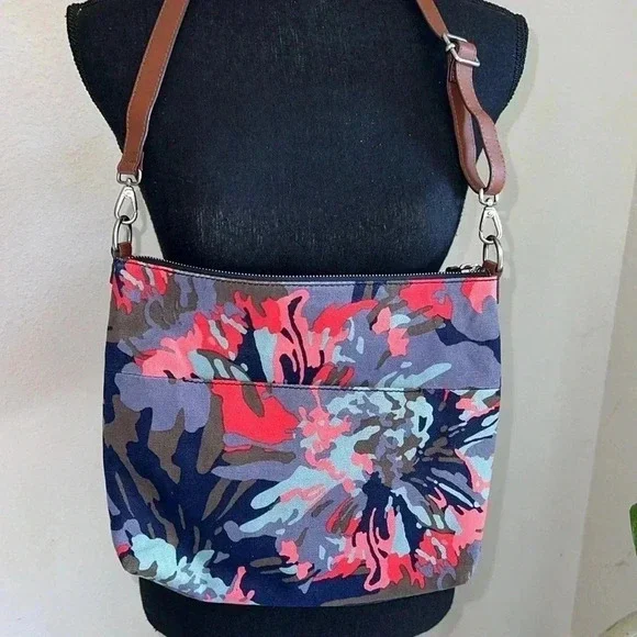 FOSSIL Women's Dawson Crossbody Bag Floral Canvas Camouflage Purse - Picture 9 of 14